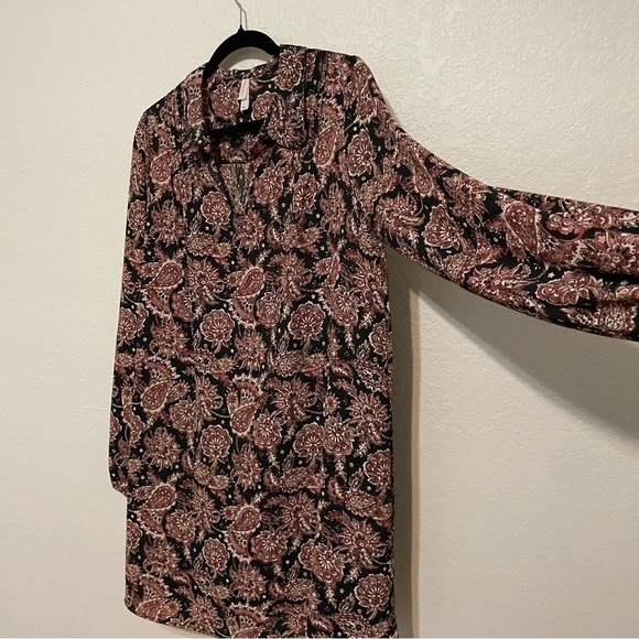 Xhilaration womans midi long sleeve dress size L peter pan collar feminine flowy - Picture 2 of 10